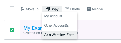 copy as a workflow