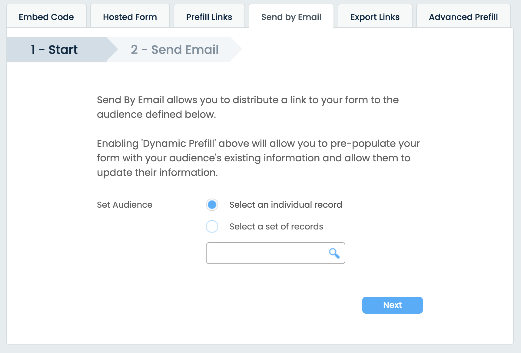 Send your forms by email