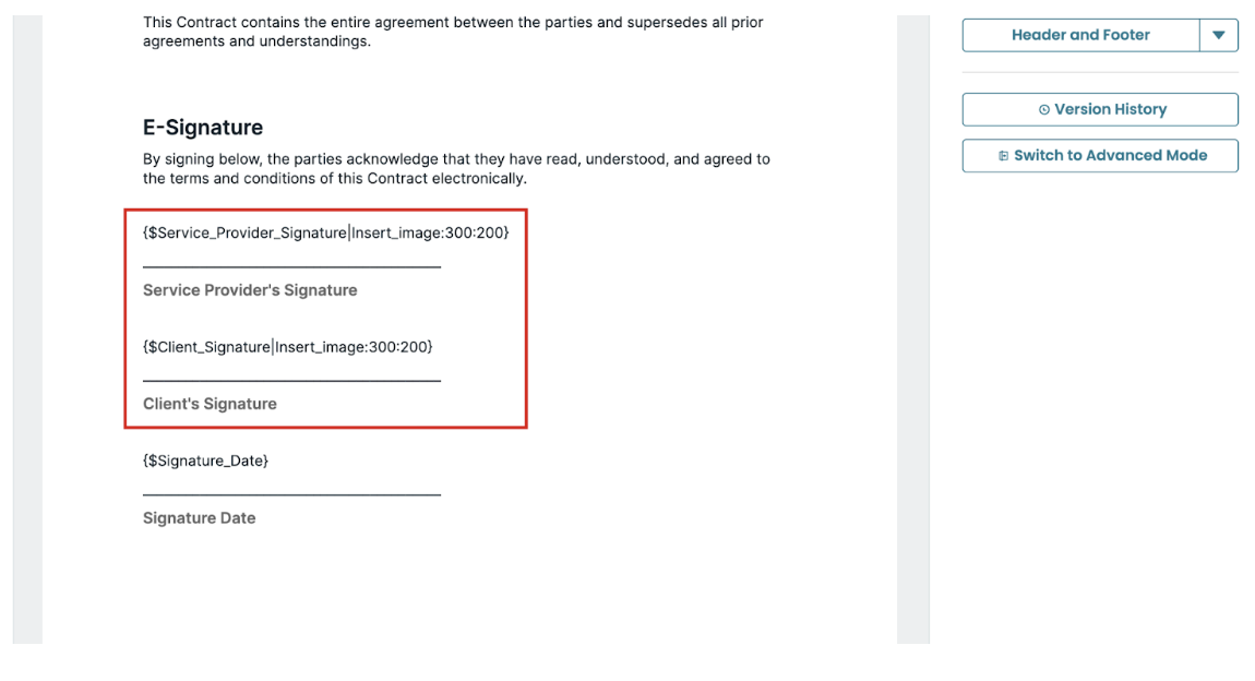 view of merge field place holders