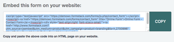 FormStack form tracking