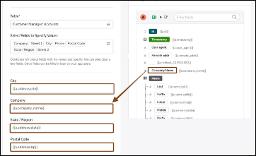 Drag and drop form question into desired field