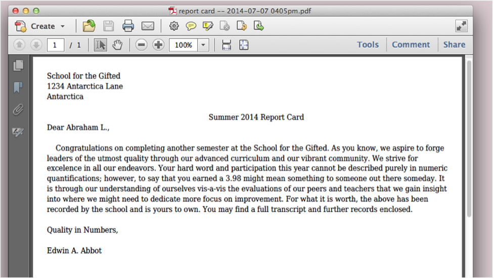 Picture of the created document