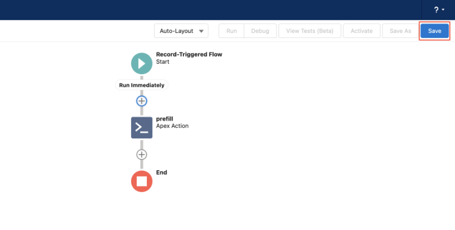 Click Save to capture the flow