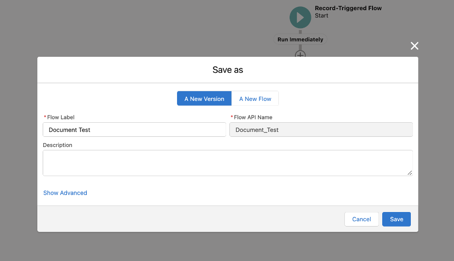 Type in a Flow Label