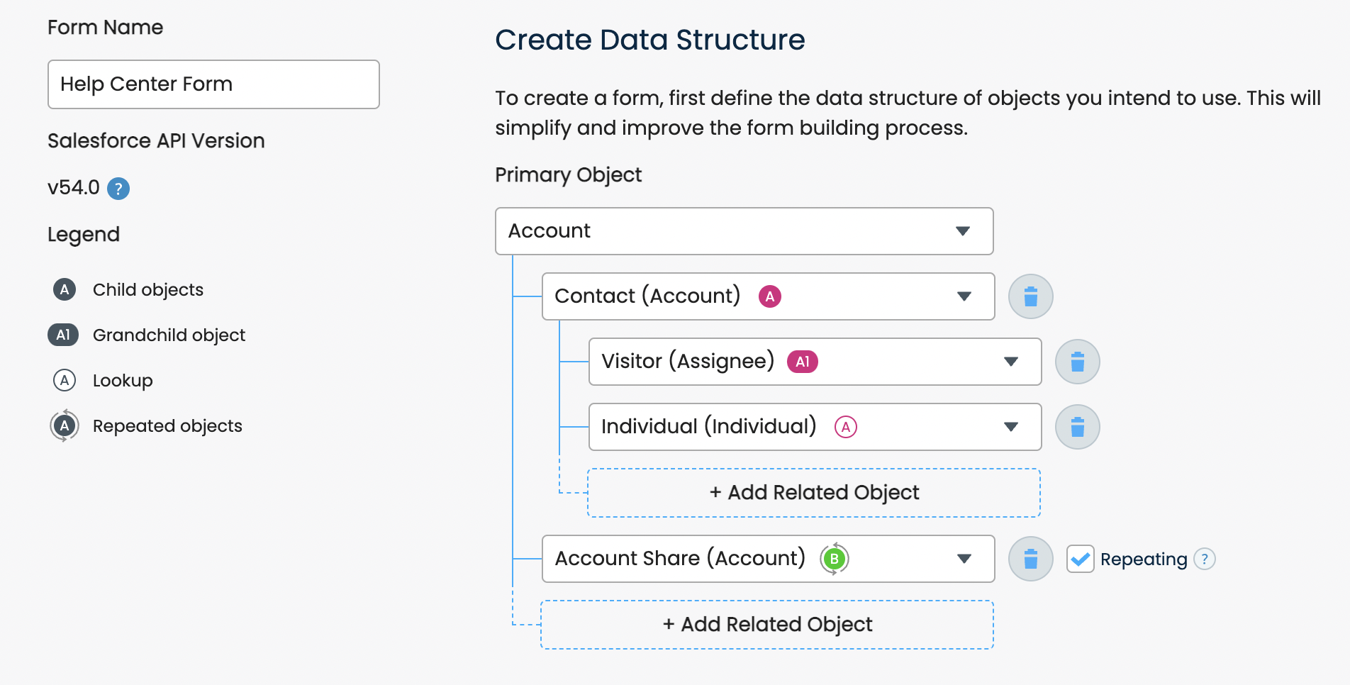 Configure objects for your form