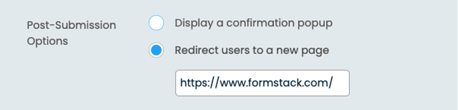 Check redirect users to a new page