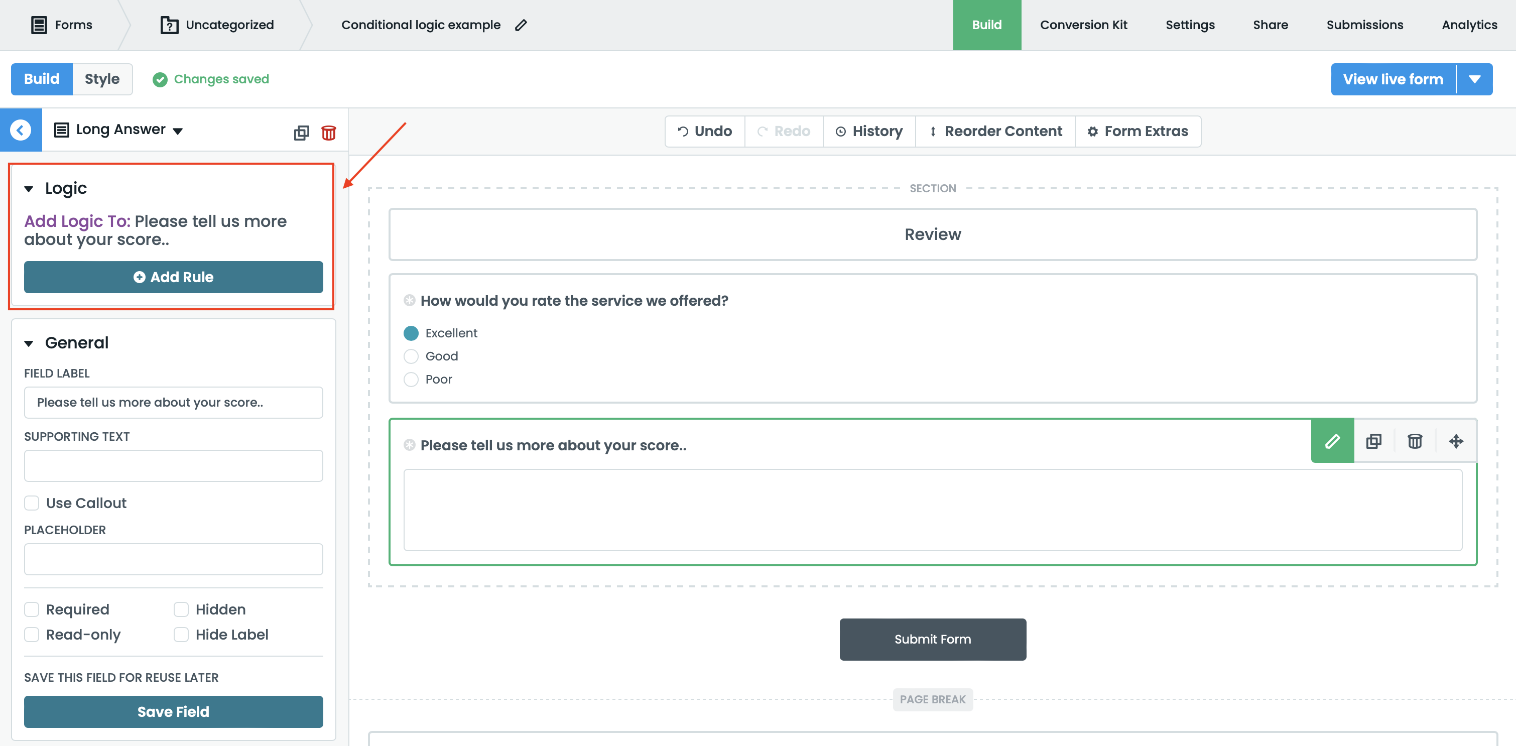 Conditional Logic for Formstack Forms