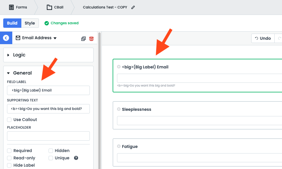 Using HTML Tags in the Labels of Your Formstack Form